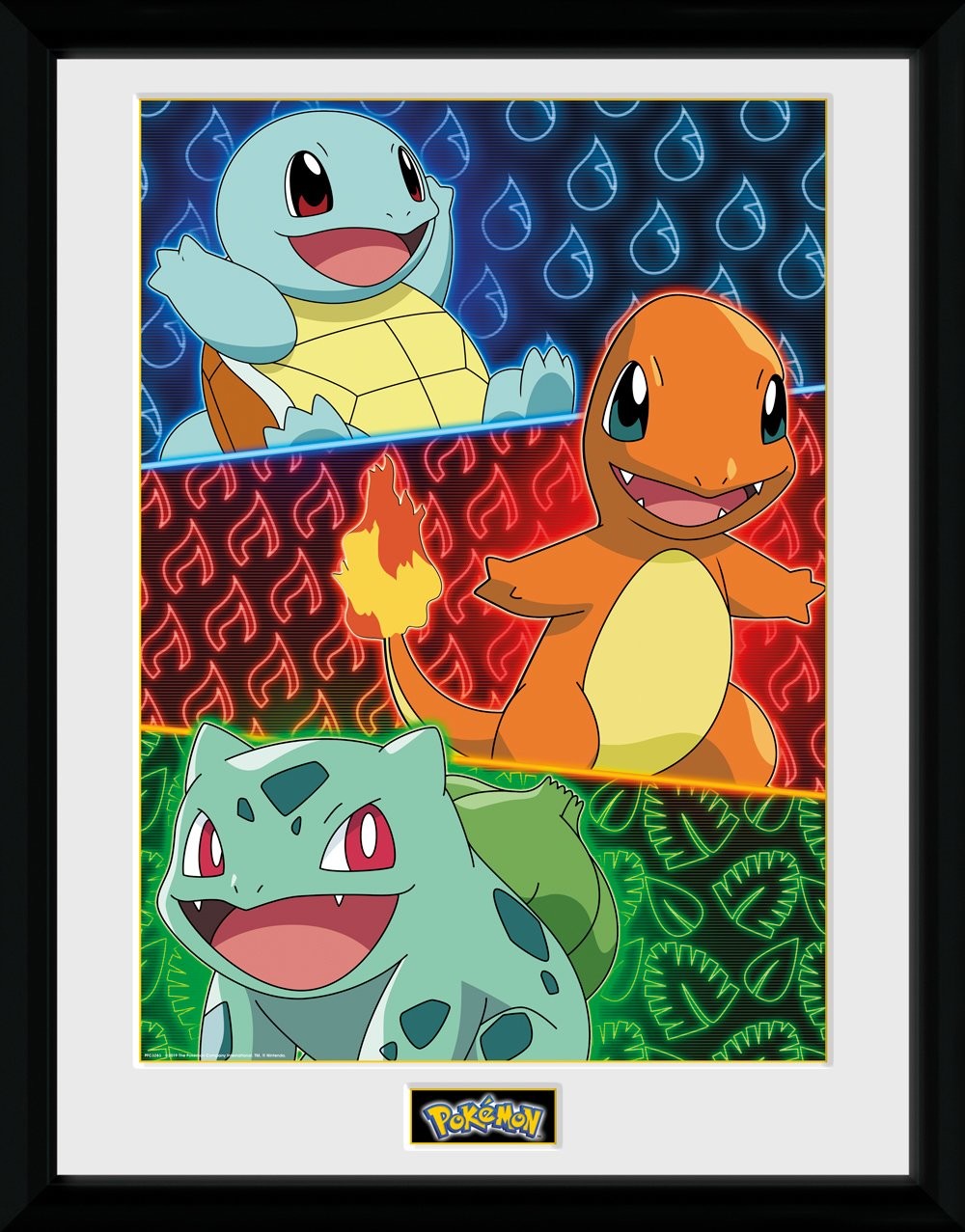 Poster enmarcado, Pokemon Iniciales