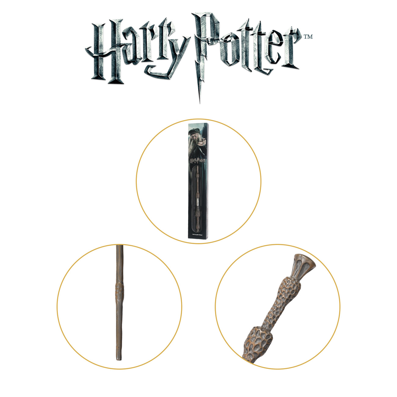 Dumbledore Zauberstab Aus Harry Potter - 35cm Elderstab Mit Stahlkern, In Geschenkbox Mit Zubehör