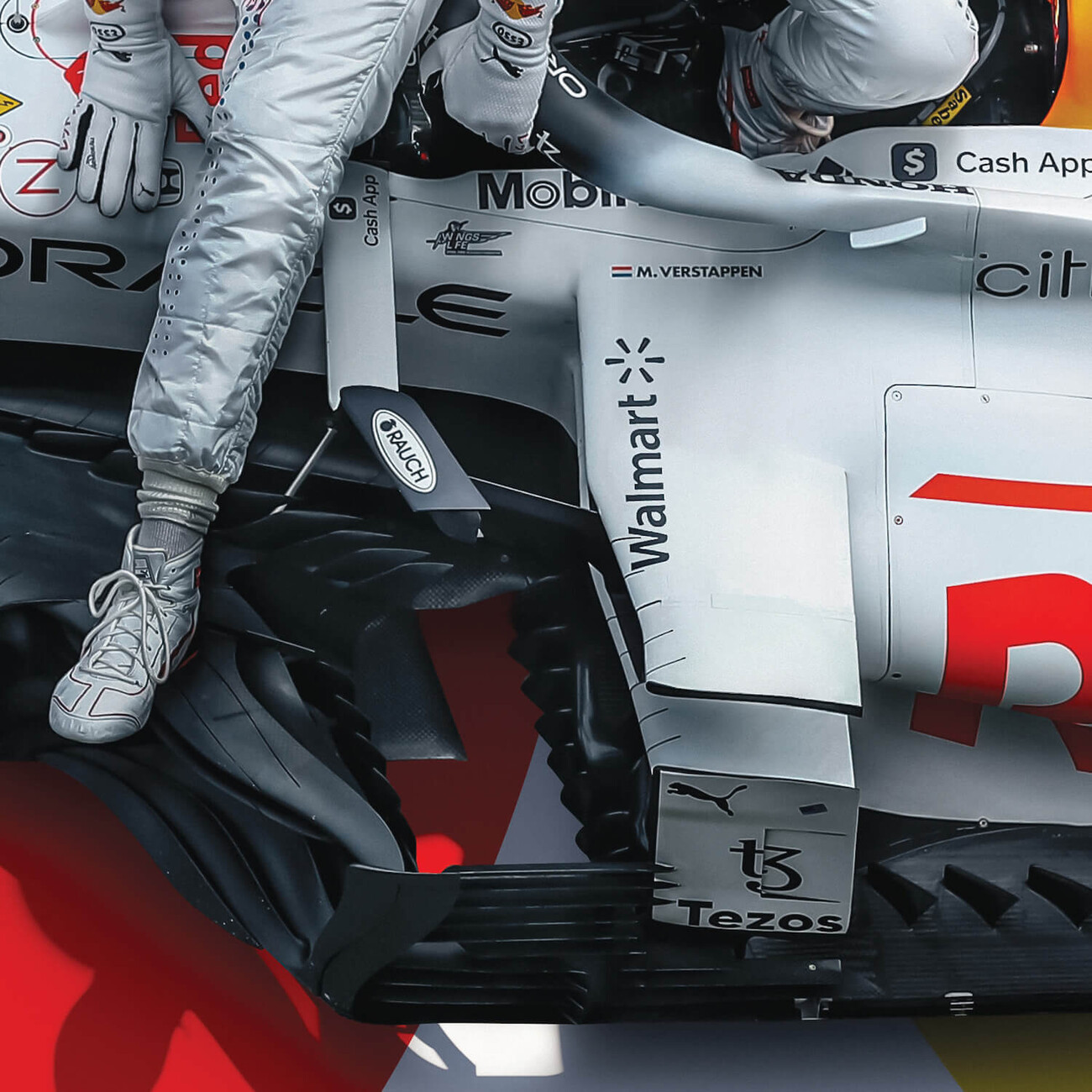 Art Print Oracle Red Bull Racing - The White Bull - Honda Livery ...