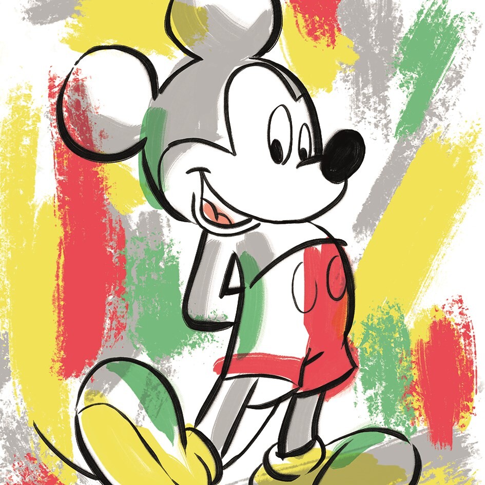 Cuadros en lienzo Mickey Mouse - Paint Stripes | Decoraciones de la pared |  