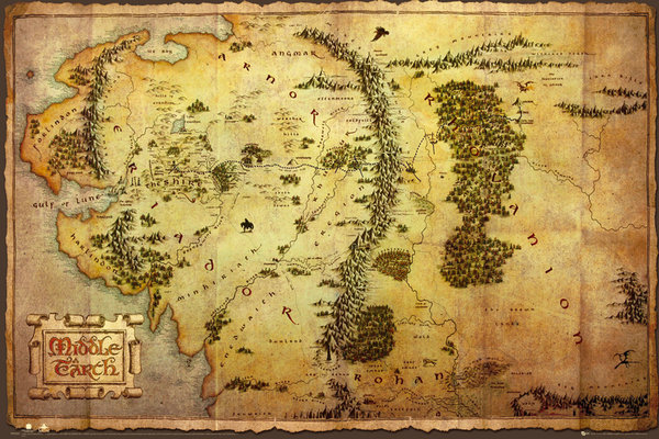 stredozem mapa Hobbit   mapa Stredozeme Plagát, Obraz na Posters.sk stredozem mapa