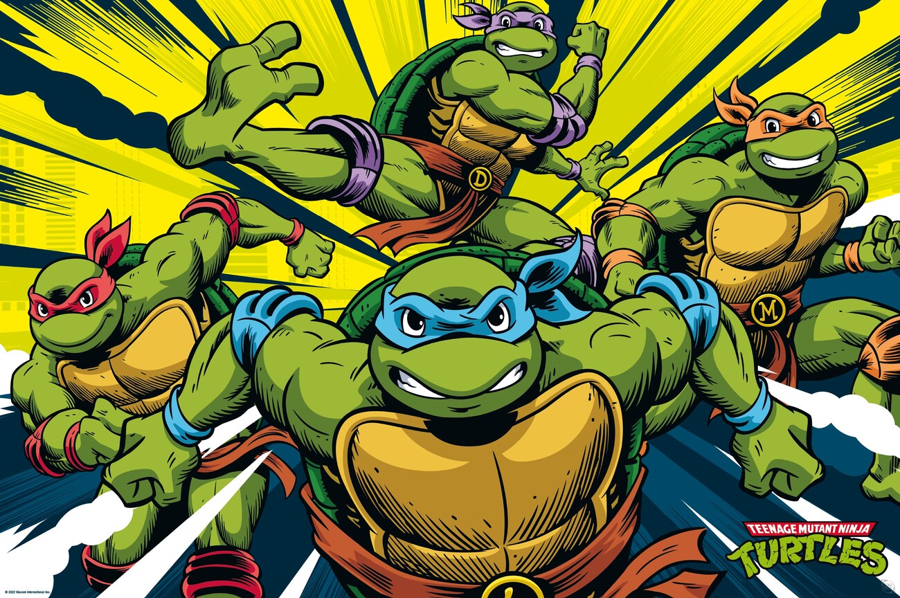 Sommetider Bliv petulance Teenage Mutant Ninja Turtles - Turtles in Action Plakat, Poster online på  Europosters