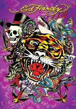 エド・ハーディー 3Dポスター　Ed Hardy Tiger プラスチックシート ED HARDY - tiger Plakat 3D | Kup na Posters.pl