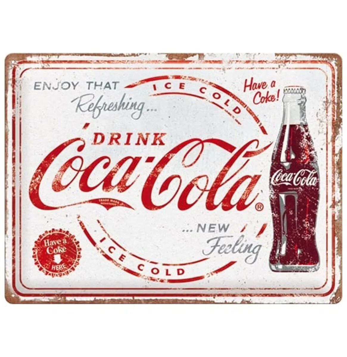Plaque Coca-Cola - Logo Red | Plaques métal vintage décoratives