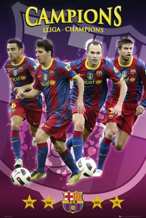 Barcelona Champions Poster Plakat Kaufen Bei Europosters