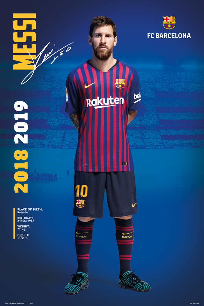 Fc Barcelona 20182019 Messi Pose Poster Plakat Kaufen Bei Europosters