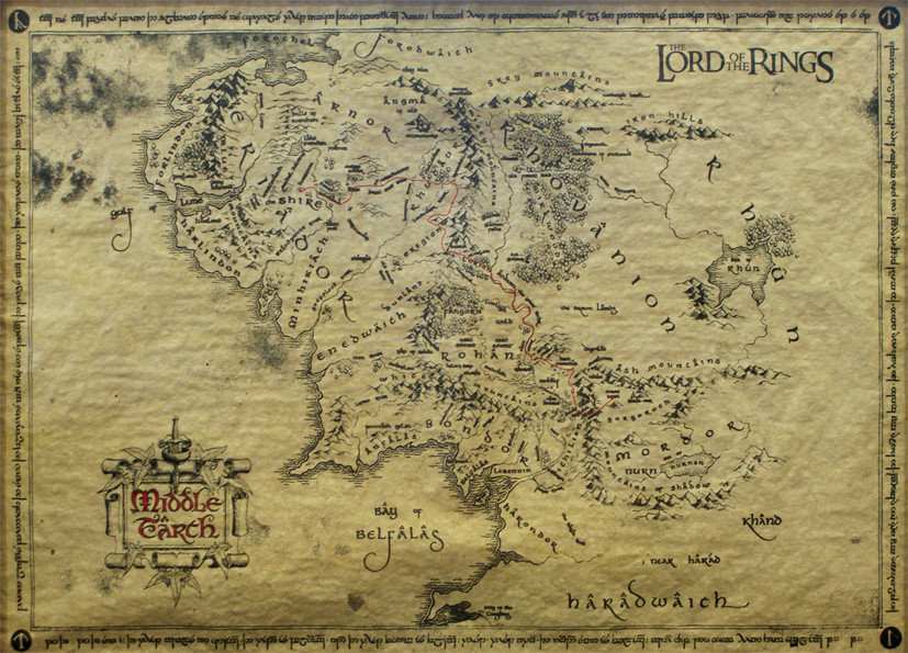Poster Il Signore degli Anelli - Mappa della Terra di Mezzo (special)