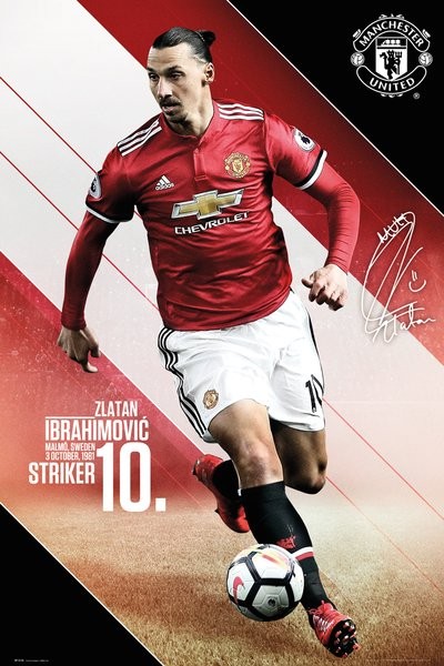 Poster Quadro Manchester United Ibrahimovic 17 18 Su Europosters