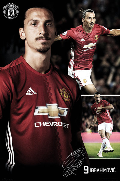 Poster Quadro Manchester United Ibrahimovic Collage 1617 Su Europosters