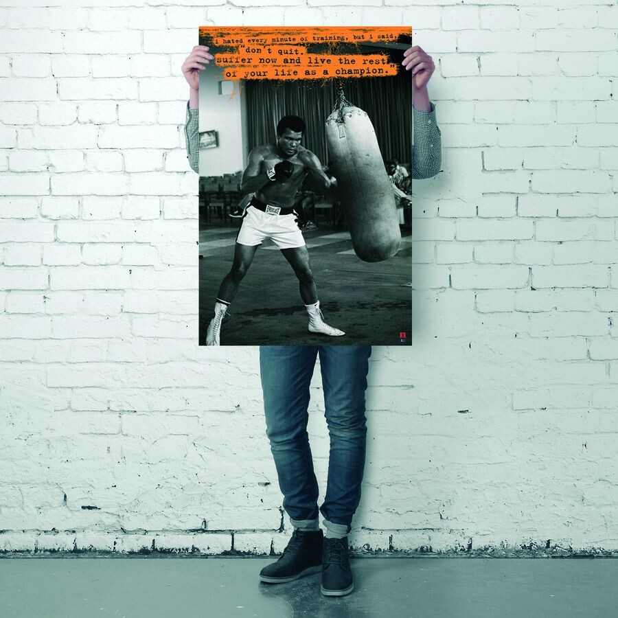 NEU mit Zitat Muhammad Ali Sandsack / Boxsack Poster 61 x 91,5 cm 