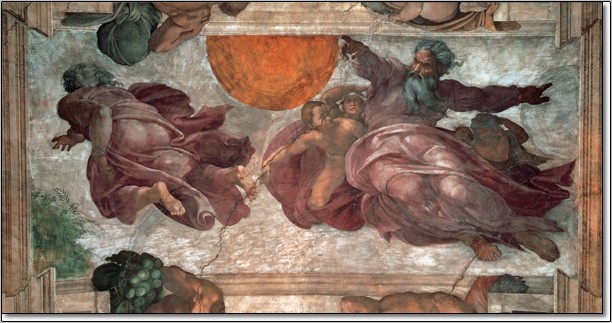 Michelangelo creation of sun and moon