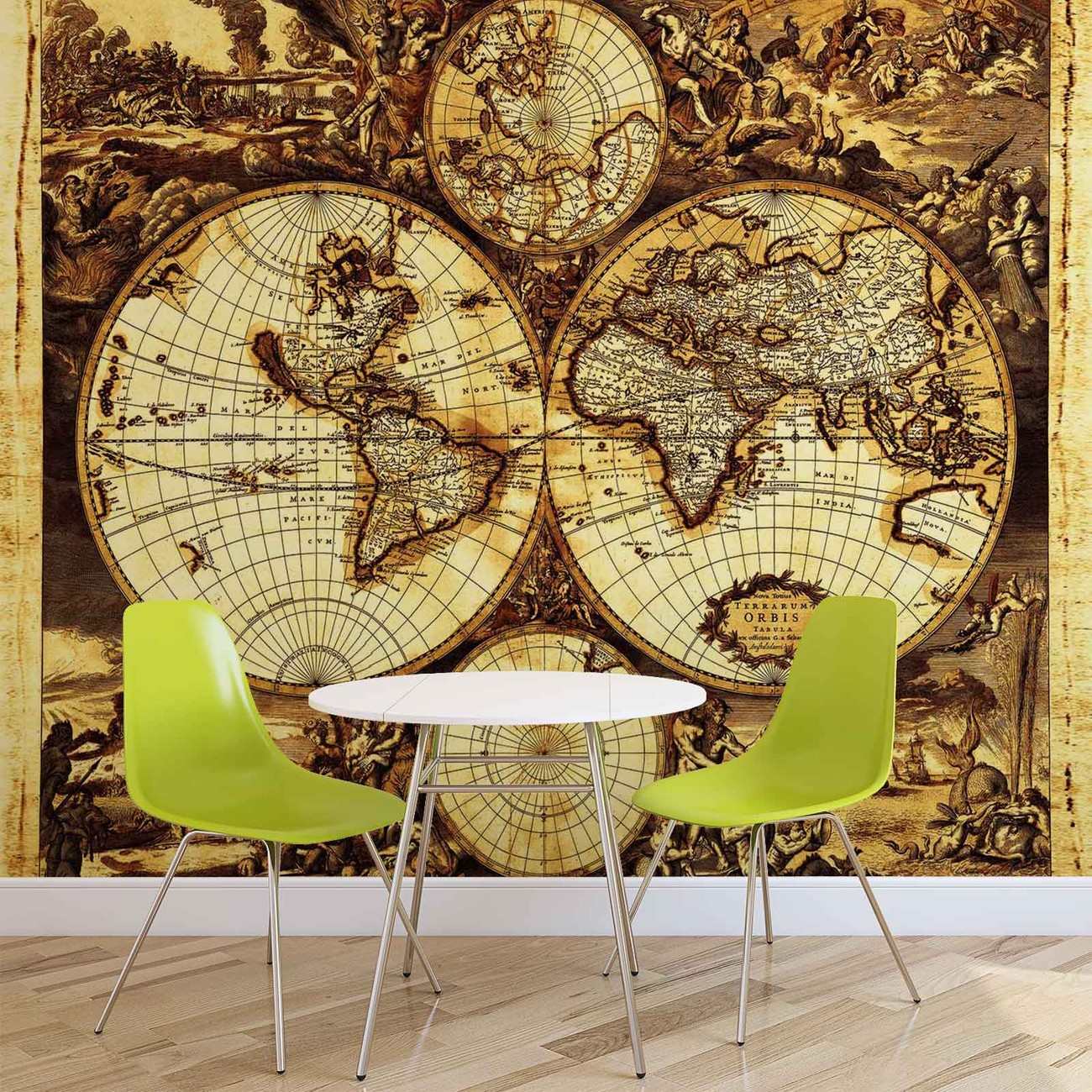 Carte Du Monde Vintage Poster Mural Papier Peint Acheter Le Sur