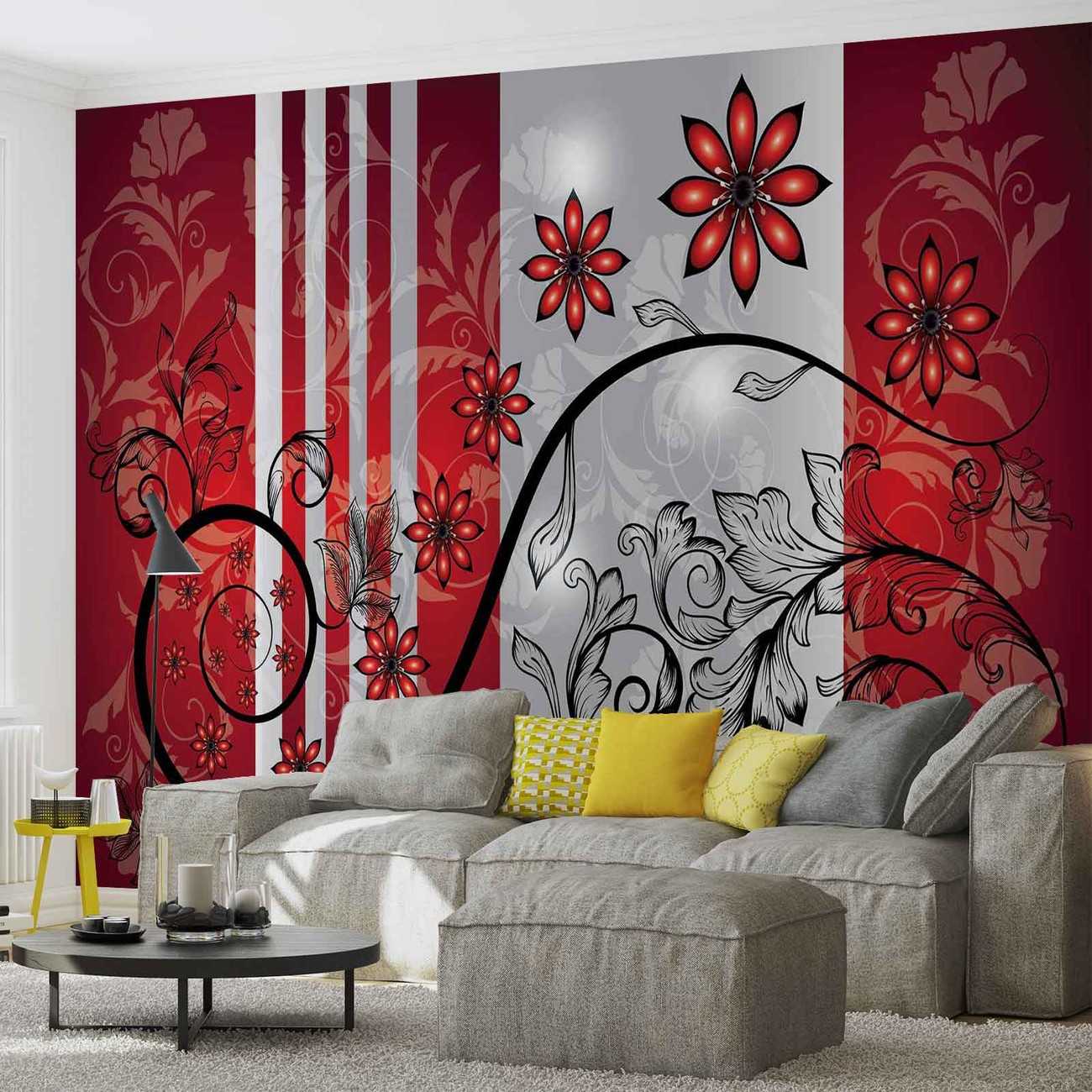 Motif floral de fleurs  Poster  Mural  Papier peint 