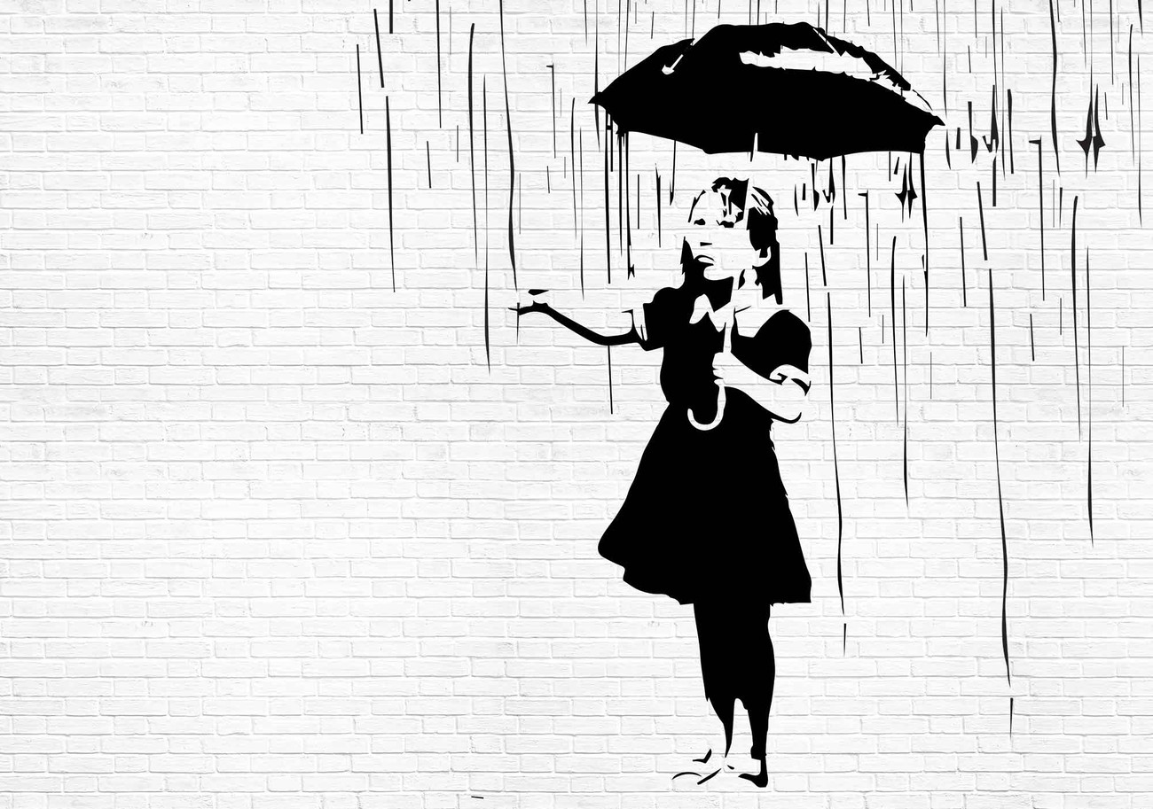 banksy black and white