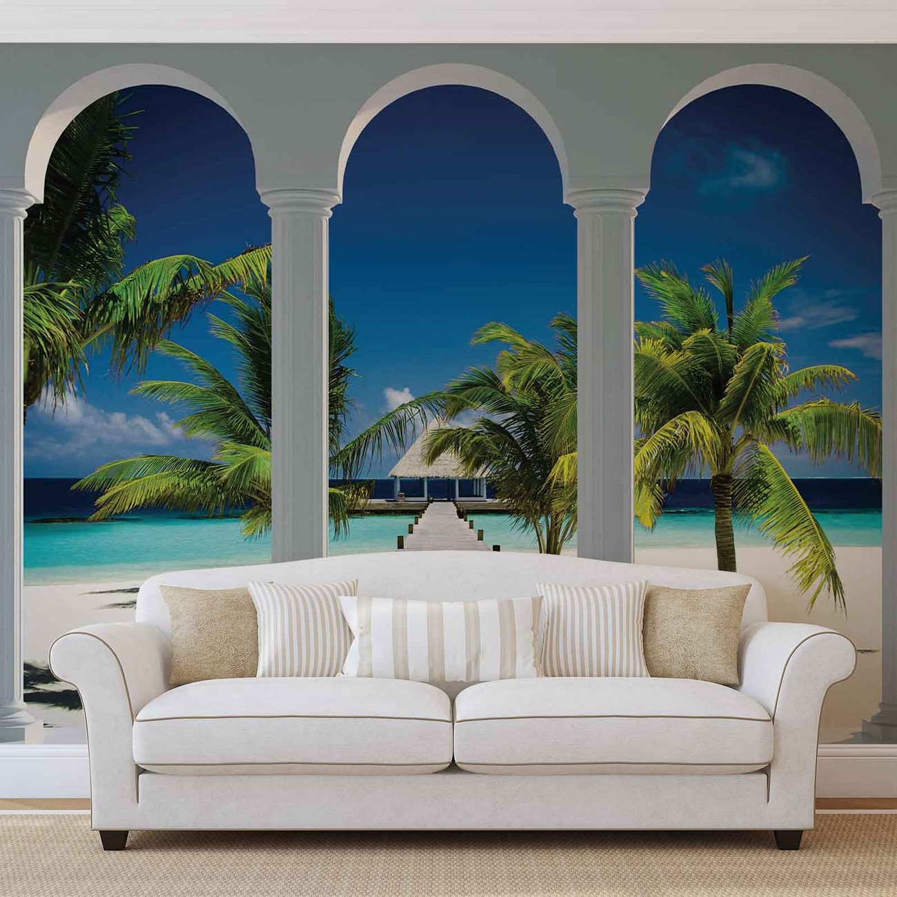  Plage  Paradis Tropical Arches Poster  Mural  Papier peint 