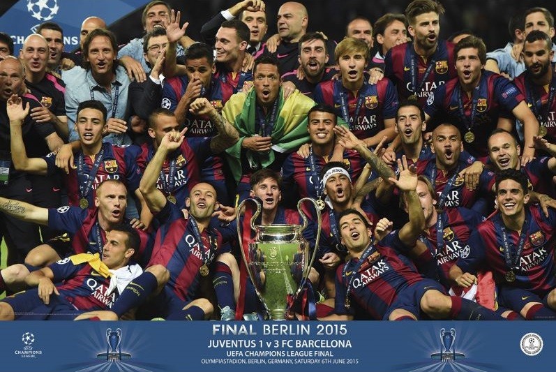 Verlating machine Vloeibaar FC Barcelona – Champions equipo 2015 poster | Grote posters | Europosters