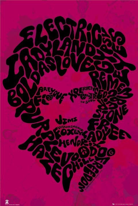 suéter Enorme Generalmente hablando Jimi Hendrix - song titles Póster, Lámina | Compra en Posters.es