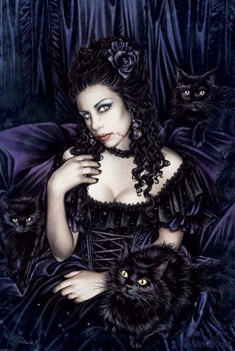 ontploffen oneerlijk postzegel Victoria Frances - black cat poster | Grote posters | Europosters