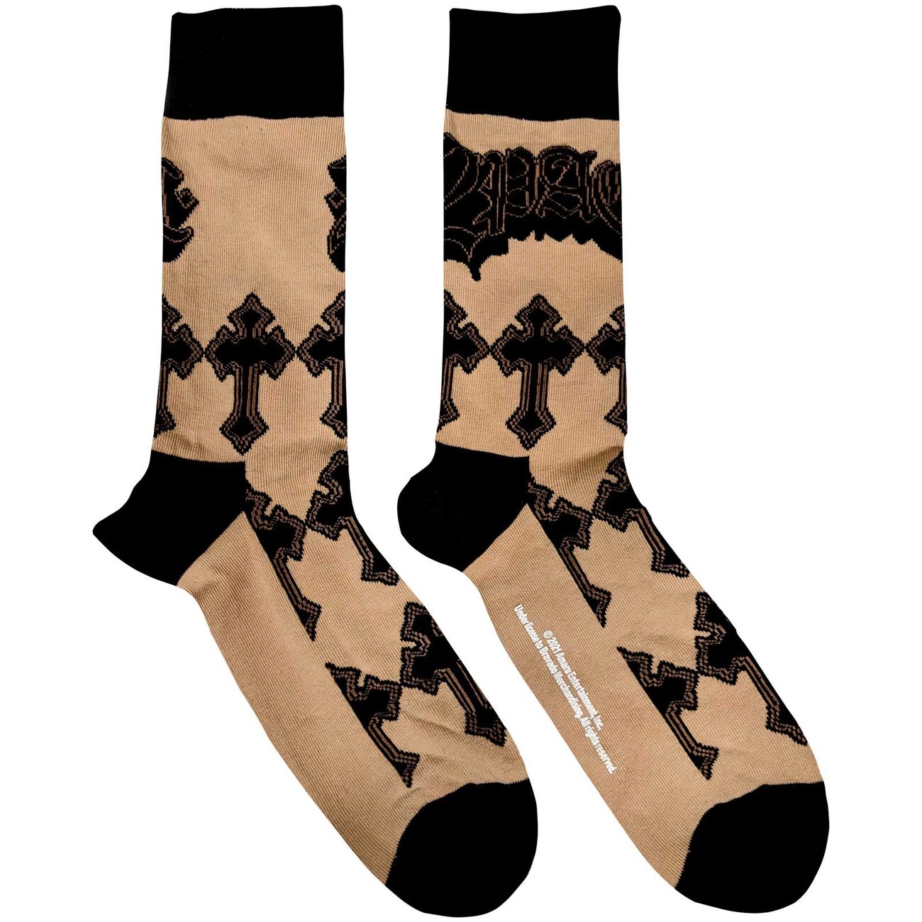 Socken Sand - Tupac - Crosses  Kleidung und Accessoires für Merch-Fans