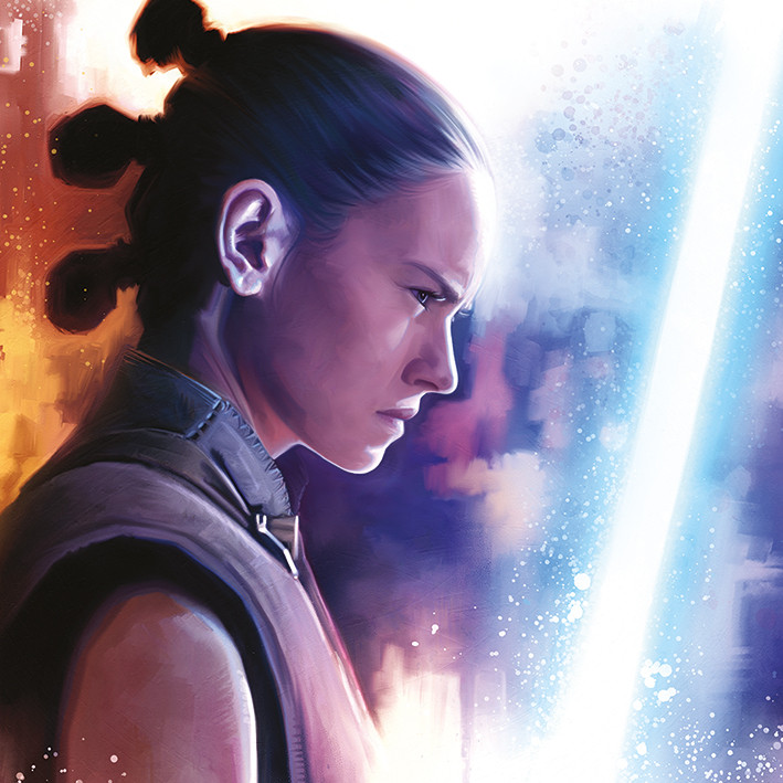 Quadro su tela Star Wars: Gli ultimi Jedi - Rey Lightsaber Paint ...