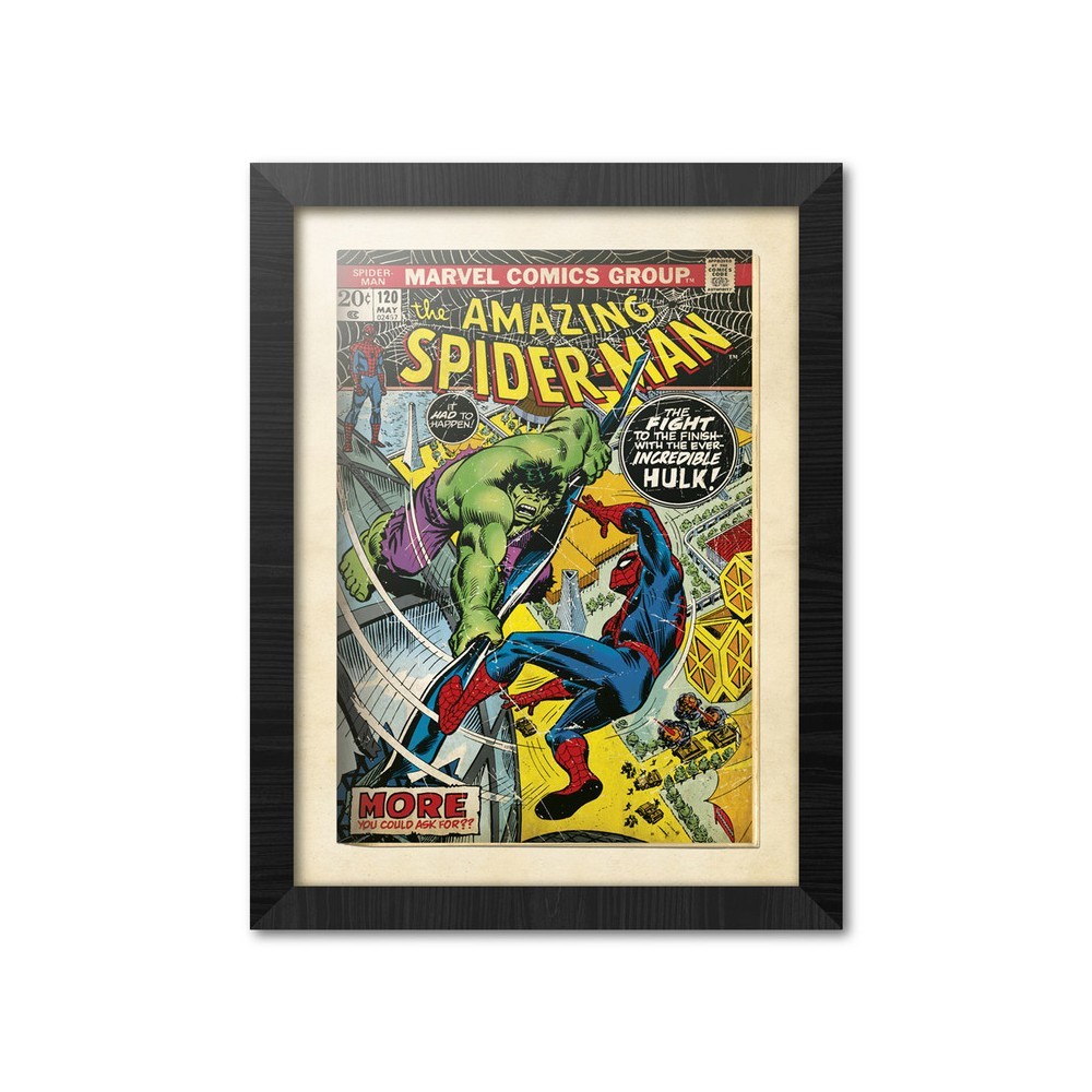 Illustration + Cadre fait main signée Spider Man encadré A4