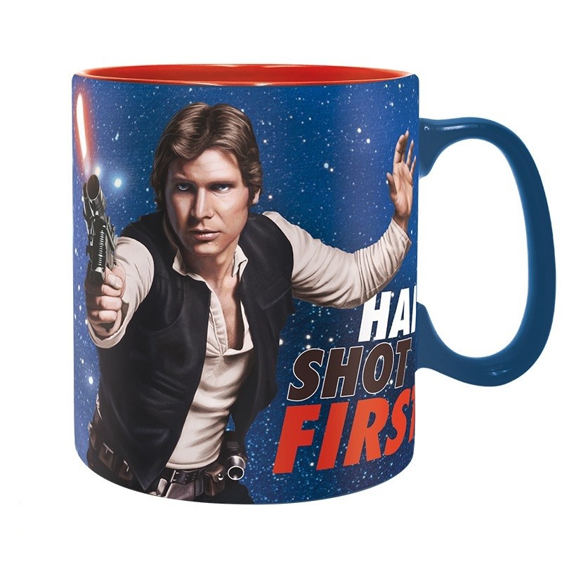 Espresso Shot First Star Wars 11oz Black Ceramic Coffee Mug Han Shot First