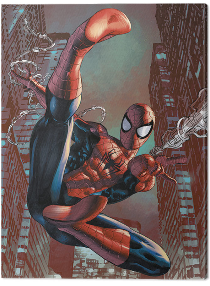 Toile Spiderman, cadre pour homme araignée - bande dessinée - cadre en bois