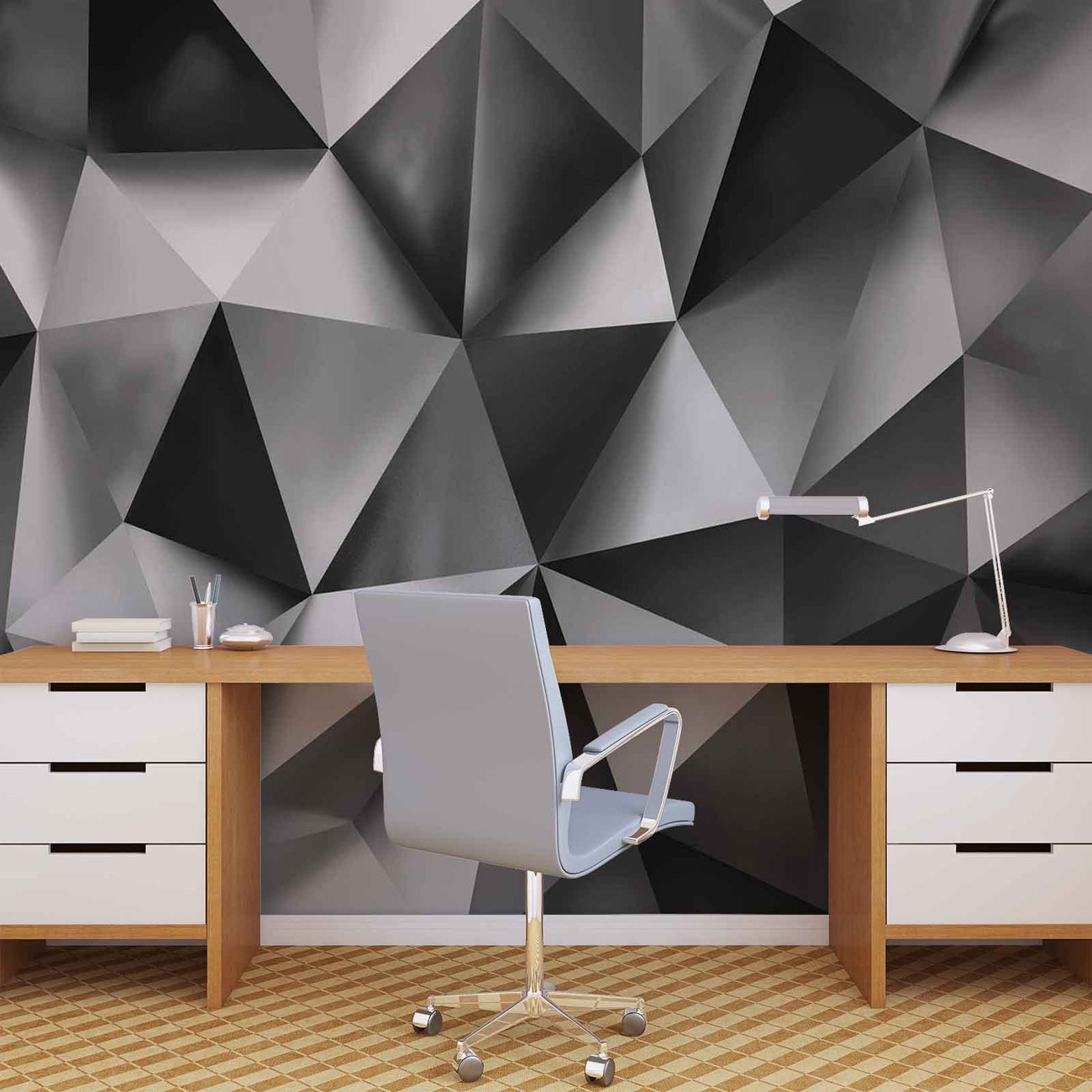 Abstract Art Grey Wall Paper Mural Buy at UKposters