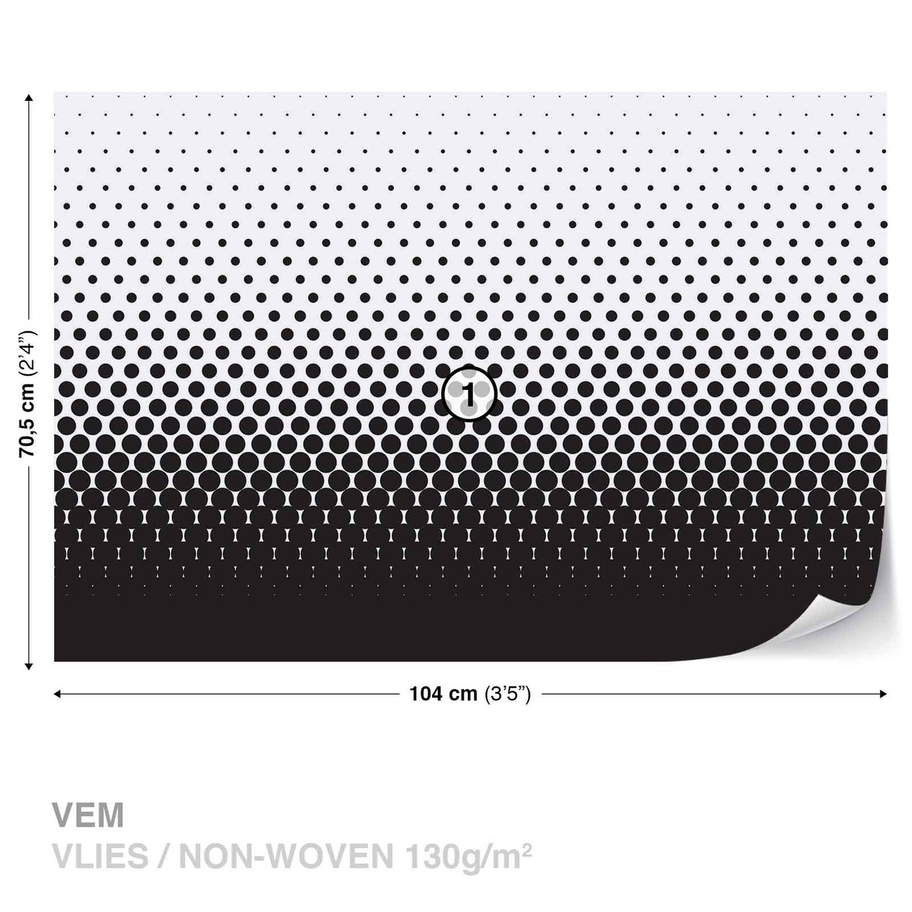 Abstract Black Black Dots Wall Paper Mural Buy at EuroPosters