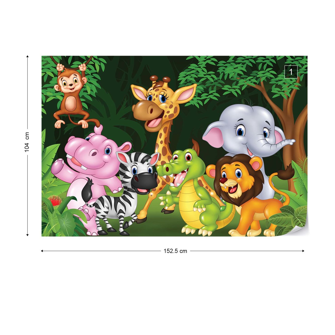 Cartoon Animals Wall Paper Mural Buy at UKposters