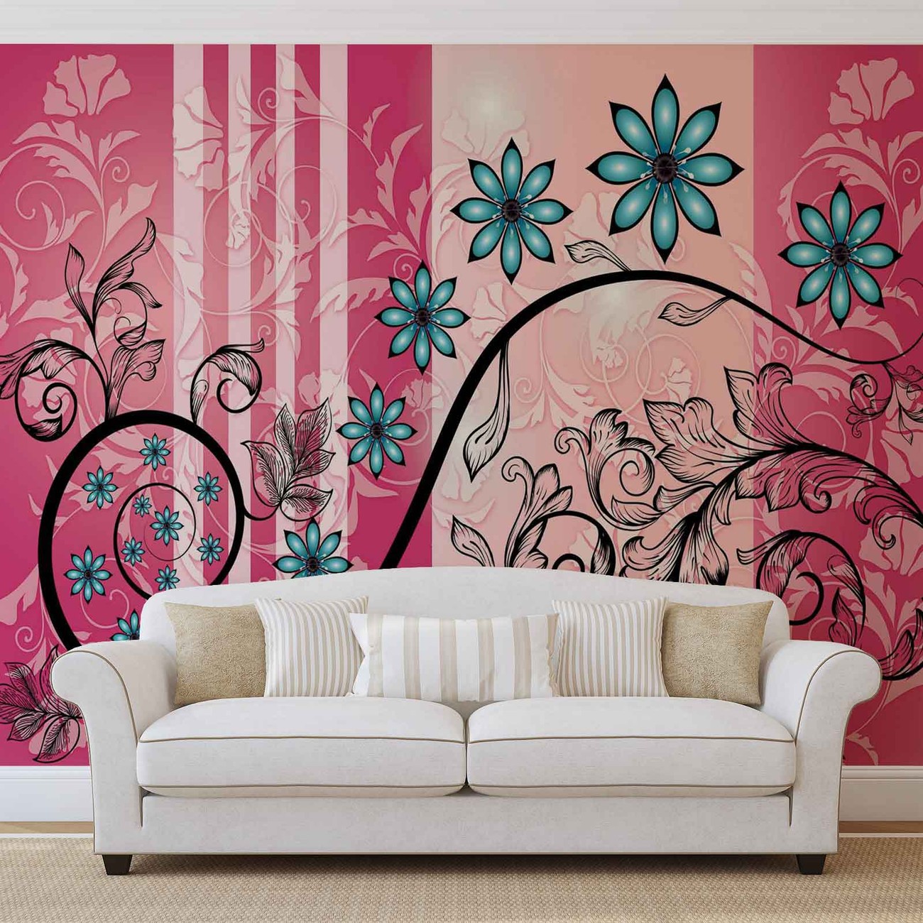 Flowers Floral Pattern Wall Paper Mural Buy at EuroPosters