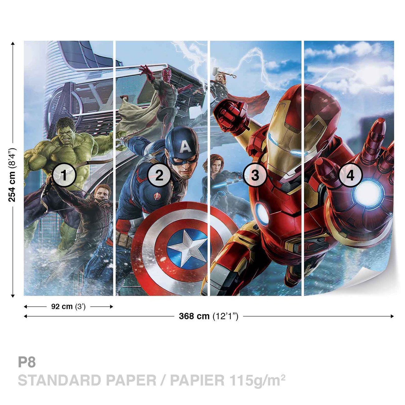 Marvel Avengers Team Wall Paper Mural | Buy at UKposters