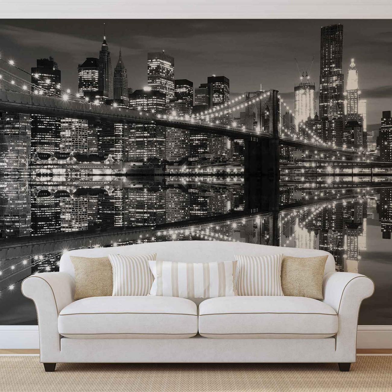 New York City Skyline Brooklyn Bridge Wall Paper Mural Buy at UKposters