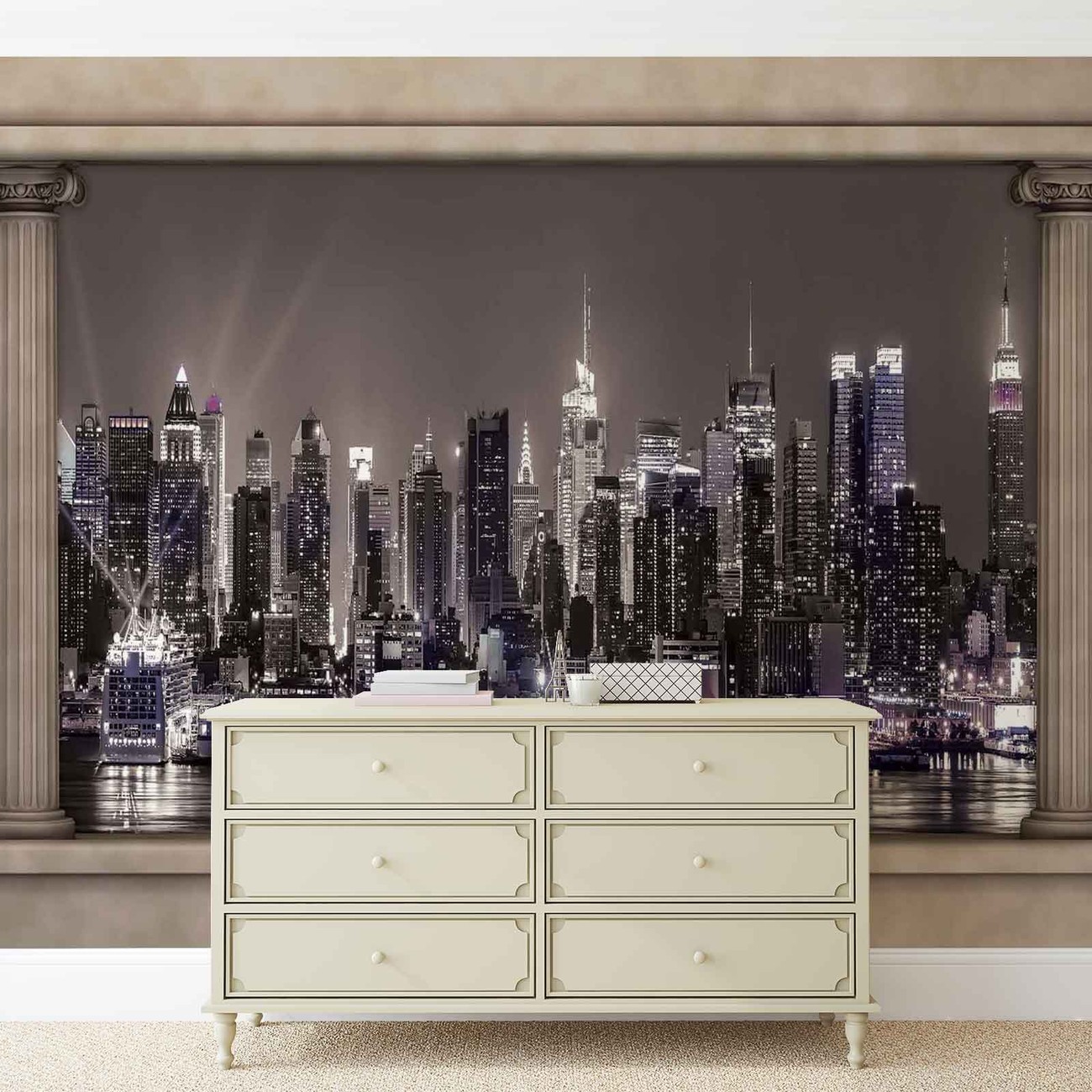 New York City Skyline Window View Wall Paper Mural Buy at UKposters