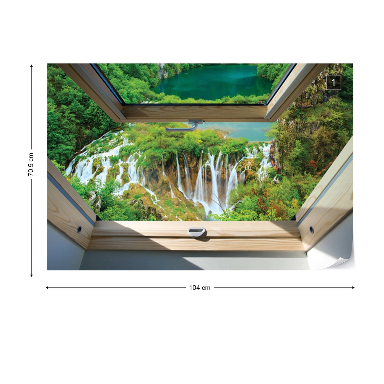 Waterfall Skylight Window View Wall Paper Mural Buy at UKposters