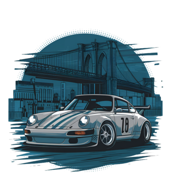 Maglietta Porsche 911 Retro Racing Car