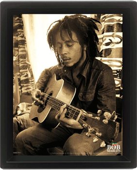 BOB MARLEY - sitting 3D ingelijst