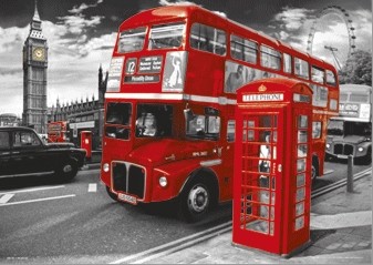 Londen - landmarks 3D Plakat