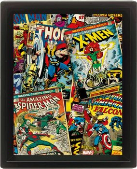 MARVEL COMICS 3D plakat indrammet