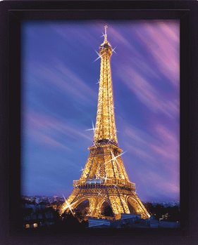 Paris - Eiffeltårnet 3D plakat indrammet