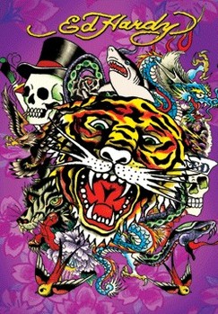 ED HARDY - tiger 3D Plakát, 3D Obraz