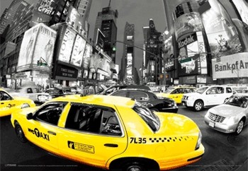 Rush hour Times square - yellow cabs 3D Plakát, 3D Obraz