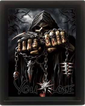 3D Plakát, Obraz s rámem SPIRAL - game over