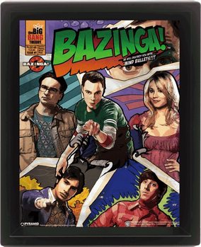 3D plakát s rámem The Big Bang Theory (Teorie velkého třesku) - Comic Bazinga