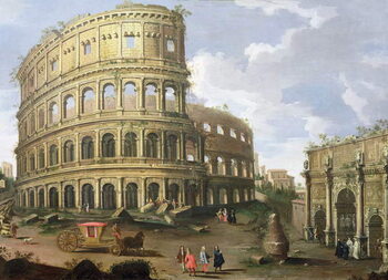 Quadro su tela A View of the Colosseum in Rome