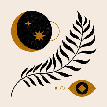 Samolepka Abstract contemporary collage illustration with floral