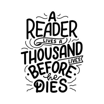 Adesivo murale Abstract lettering about books and reading