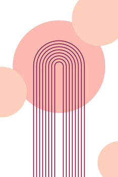 Samolepka Abstract poster with boho arches and