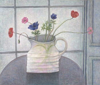 Poster Anemones and Poppies in White Jug, 2008