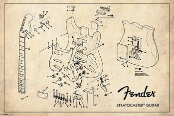 Poster Fender - Exploding Stratocaster